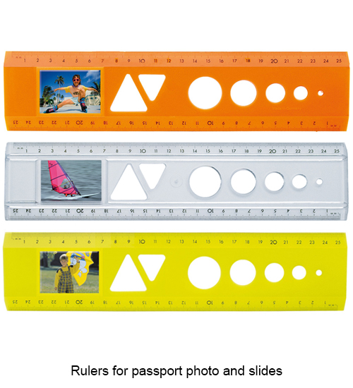Rulers for passport photo and slides